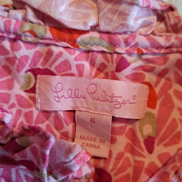 Lilly Pulitzer girls size 6 pink long sleeved dress - Picture 4 of 4